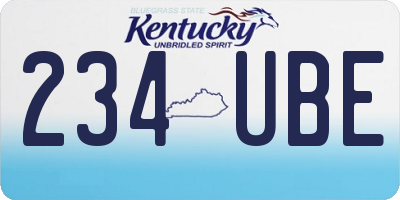 KY license plate 234UBE