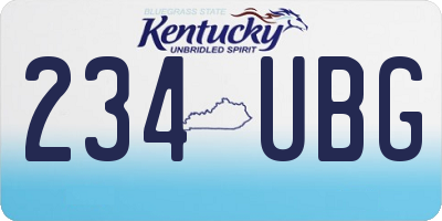 KY license plate 234UBG