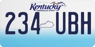 KY license plate 234UBH