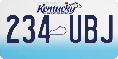 KY license plate 234UBJ