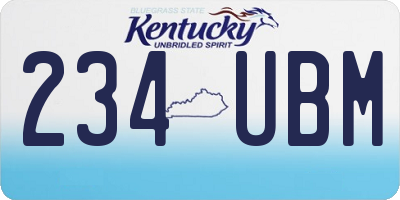 KY license plate 234UBM