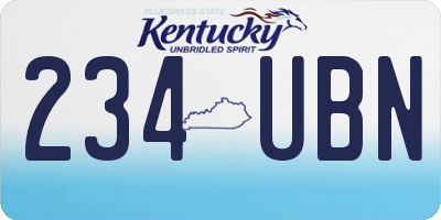 KY license plate 234UBN