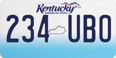 KY license plate 234UBO
