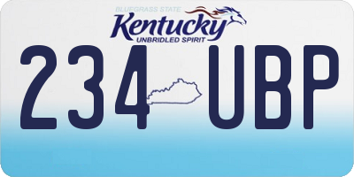 KY license plate 234UBP