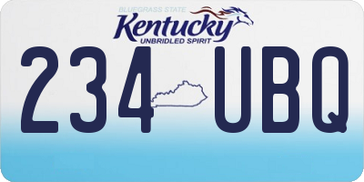 KY license plate 234UBQ