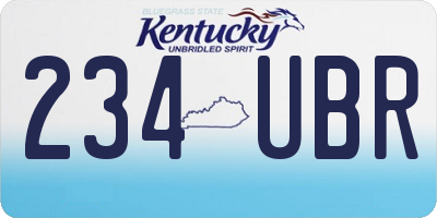 KY license plate 234UBR