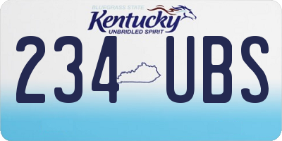 KY license plate 234UBS
