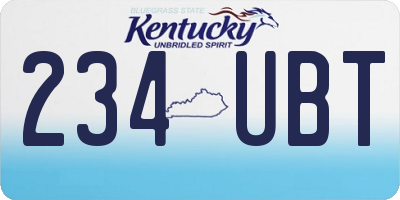 KY license plate 234UBT