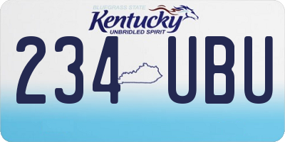 KY license plate 234UBU
