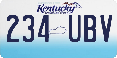 KY license plate 234UBV