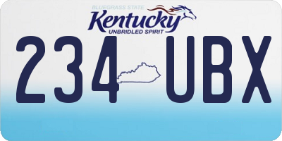 KY license plate 234UBX
