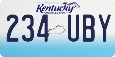 KY license plate 234UBY