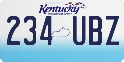 KY license plate 234UBZ
