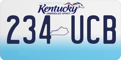 KY license plate 234UCB