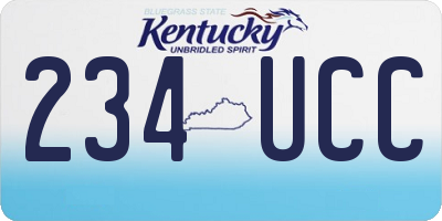 KY license plate 234UCC