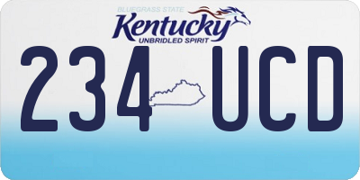 KY license plate 234UCD