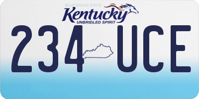 KY license plate 234UCE