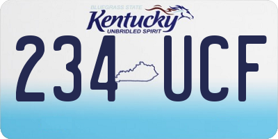 KY license plate 234UCF