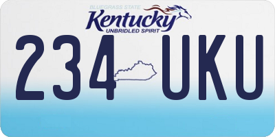 KY license plate 234UKU