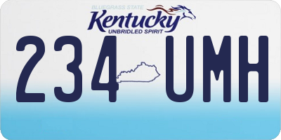 KY license plate 234UMH