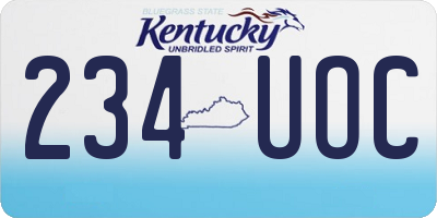 KY license plate 234UOC