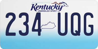 KY license plate 234UQG