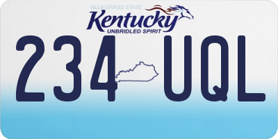 KY license plate 234UQL