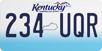 KY license plate 234UQR