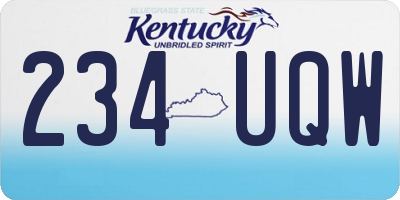 KY license plate 234UQW