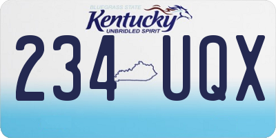 KY license plate 234UQX
