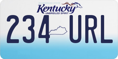 KY license plate 234URL