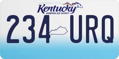 KY license plate 234URQ