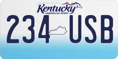 KY license plate 234USB