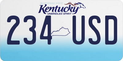 KY license plate 234USD