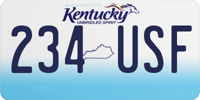 KY license plate 234USF