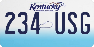 KY license plate 234USG