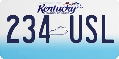 KY license plate 234USL