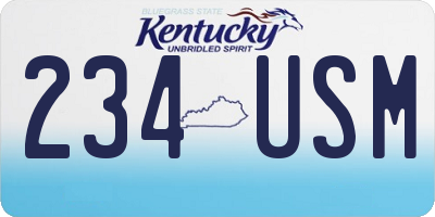 KY license plate 234USM
