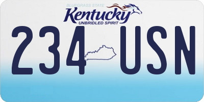 KY license plate 234USN