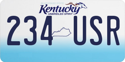 KY license plate 234USR