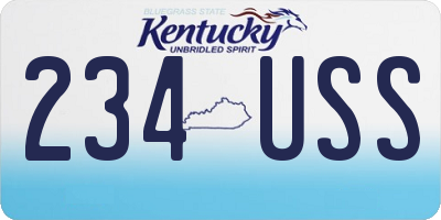 KY license plate 234USS