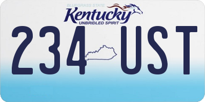KY license plate 234UST