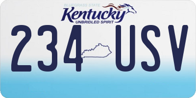 KY license plate 234USV