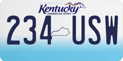 KY license plate 234USW