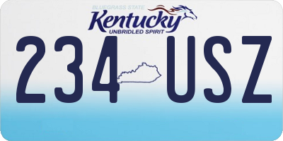 KY license plate 234USZ