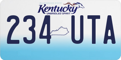 KY license plate 234UTA