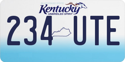 KY license plate 234UTE