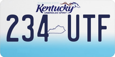 KY license plate 234UTF
