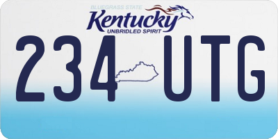 KY license plate 234UTG