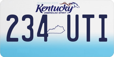 KY license plate 234UTI
